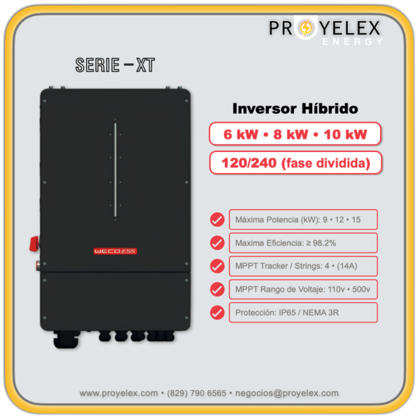 Inversor Hibrido WECO ESS XT 6k 8k 10k